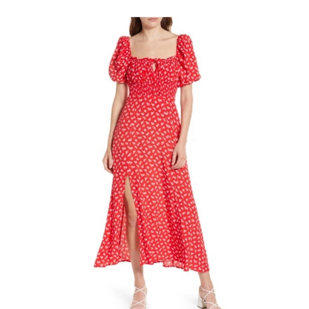 & Other Stories Red Floral Dress